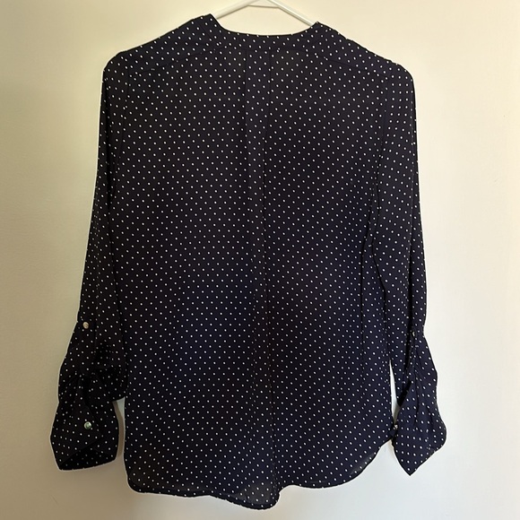 Dynamite Dark Blue with Polka Dot Blouse - Picture 9 of 9